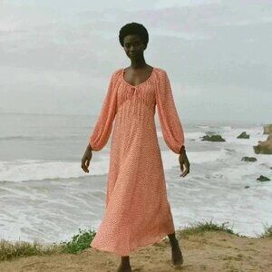 Doen Ortensia Dress in Orange Hillside Bloom